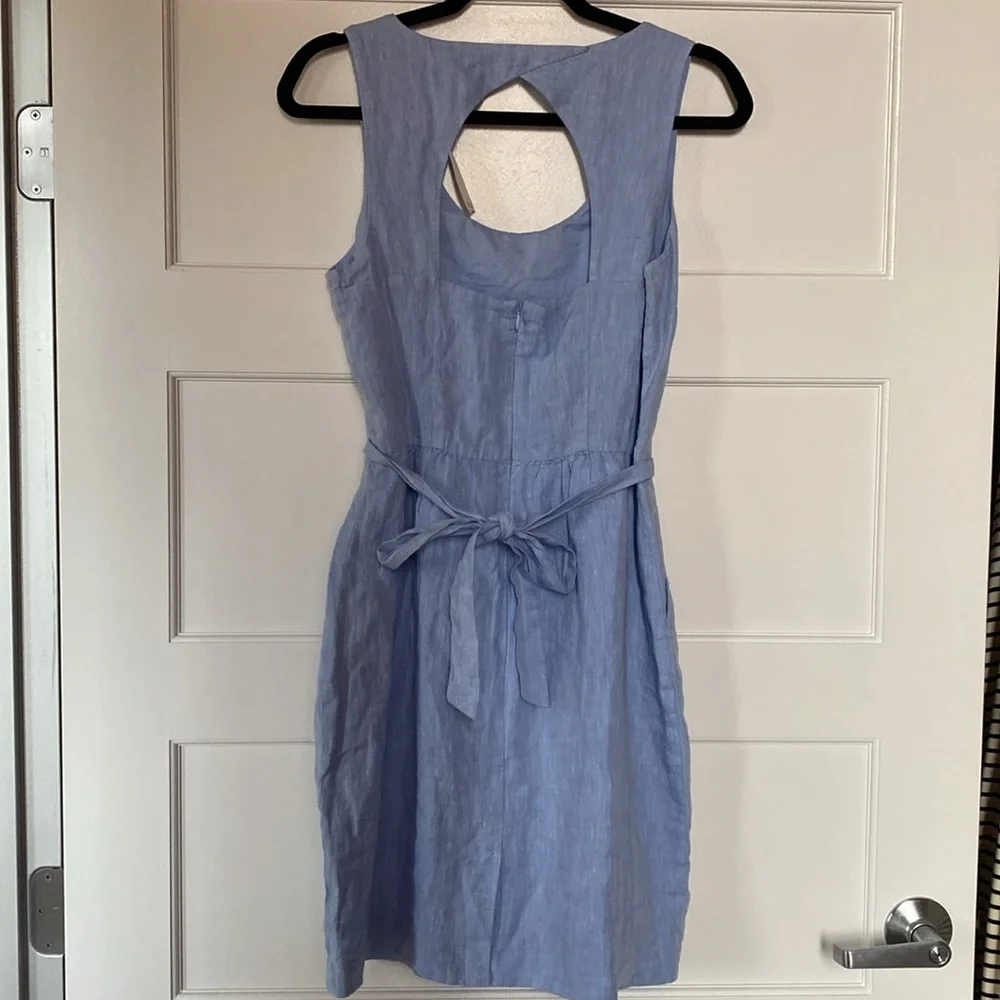 NWT LOFT Blue Linen Sleeveless Dress